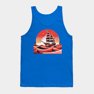 Pirate ship in the red desert Tank Top